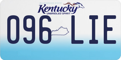 KY license plate 096LIE