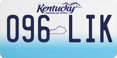 KY license plate 096LIK