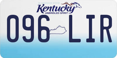 KY license plate 096LIR