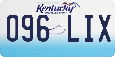KY license plate 096LIX