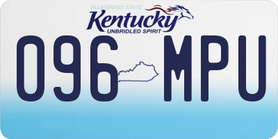KY license plate 096MPU