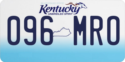 KY license plate 096MRO