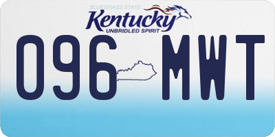 KY license plate 096MWT
