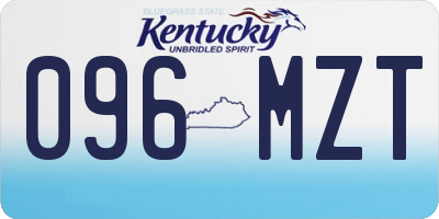 KY license plate 096MZT
