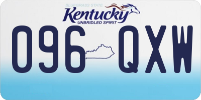 KY license plate 096QXW