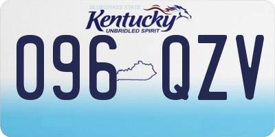 KY license plate 096QZV