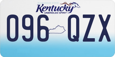 KY license plate 096QZX