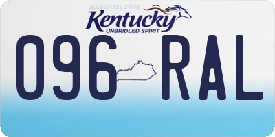 KY license plate 096RAL