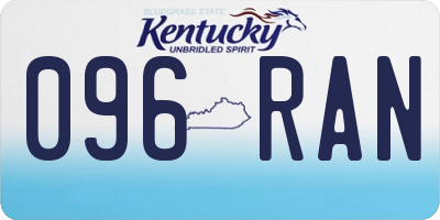 KY license plate 096RAN