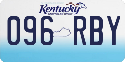 KY license plate 096RBY
