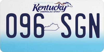 KY license plate 096SGN