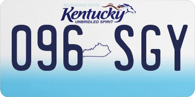 KY license plate 096SGY