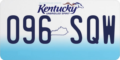 KY license plate 096SQW