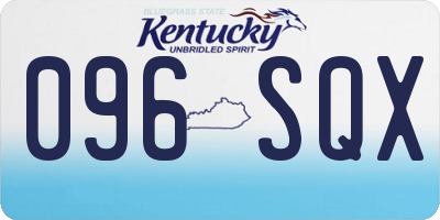 KY license plate 096SQX