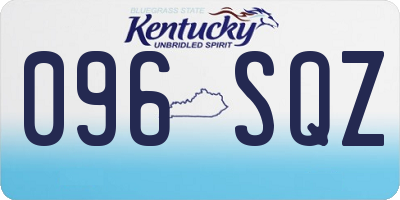 KY license plate 096SQZ