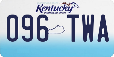 KY license plate 096TWA