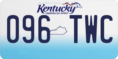 KY license plate 096TWC