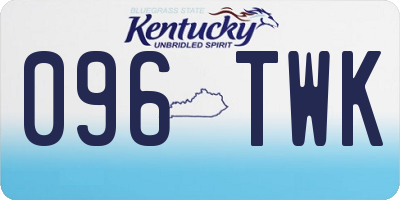 KY license plate 096TWK