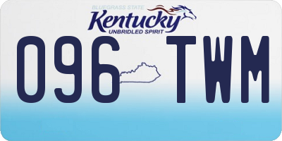 KY license plate 096TWM
