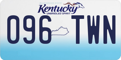 KY license plate 096TWN