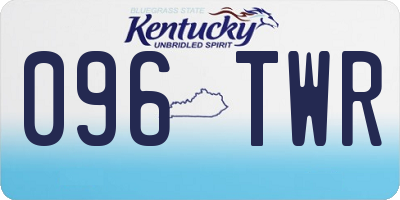 KY license plate 096TWR