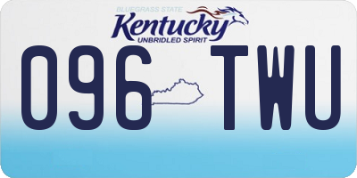KY license plate 096TWU