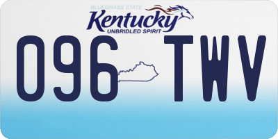 KY license plate 096TWV