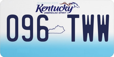 KY license plate 096TWW