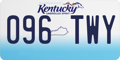 KY license plate 096TWY