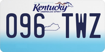 KY license plate 096TWZ