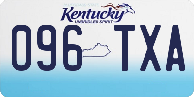 KY license plate 096TXA