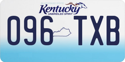 KY license plate 096TXB