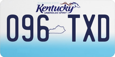 KY license plate 096TXD