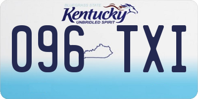 KY license plate 096TXI