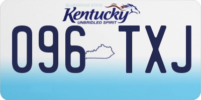 KY license plate 096TXJ