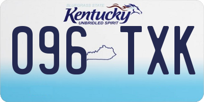 KY license plate 096TXK