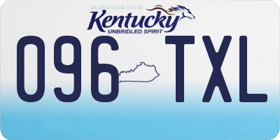 KY license plate 096TXL