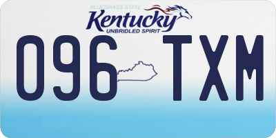 KY license plate 096TXM
