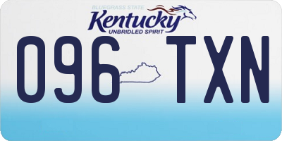 KY license plate 096TXN