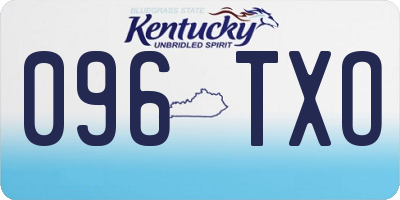 KY license plate 096TXO