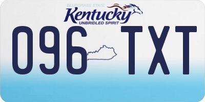 KY license plate 096TXT