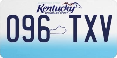 KY license plate 096TXV