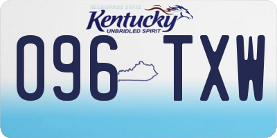 KY license plate 096TXW