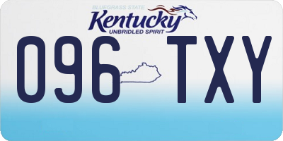 KY license plate 096TXY