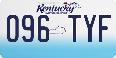 KY license plate 096TYF