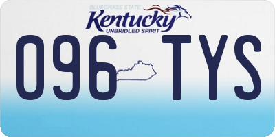 KY license plate 096TYS