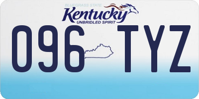 KY license plate 096TYZ