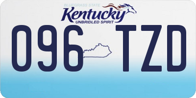 KY license plate 096TZD