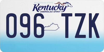 KY license plate 096TZK