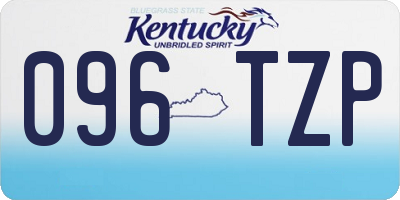 KY license plate 096TZP
